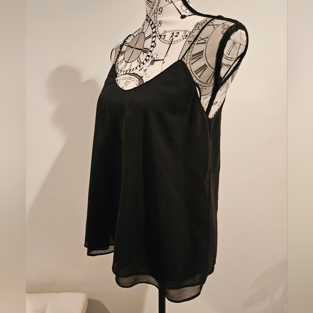 Pookie and Sebastián Black Spaggheti Strap Size Small Tank